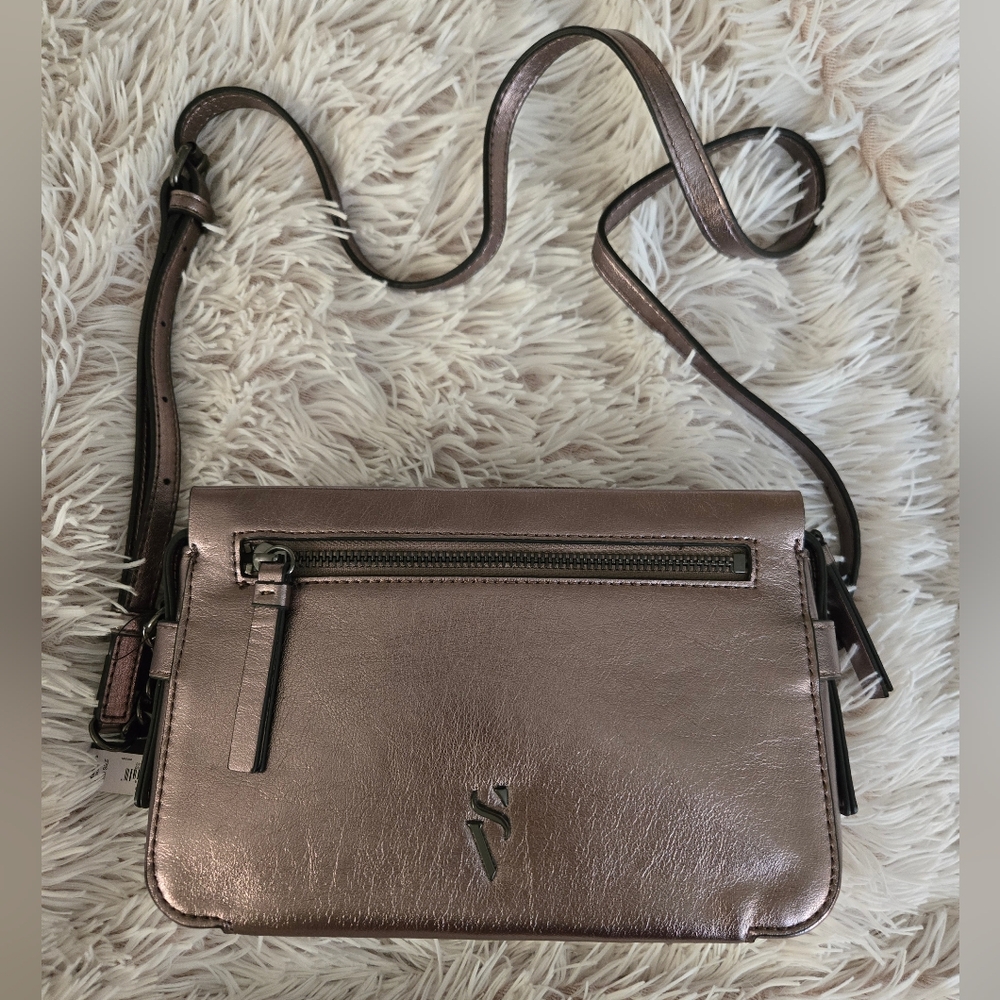 Vera Wang Gunmetal Crossbody Bag